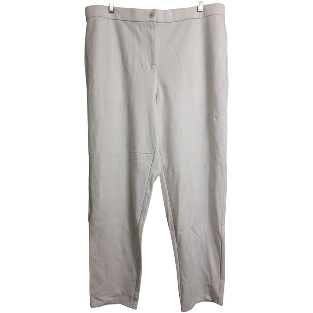 NWT Eileen Fisher Bone Slouchy Ankle Pant Button Closure Pleated Front Size XL